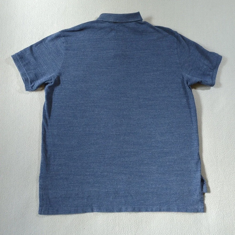 Polo Ralph Lauren Polo Shirt Mens XXL Blue Custom Fit Heathered Cotton Red Pony